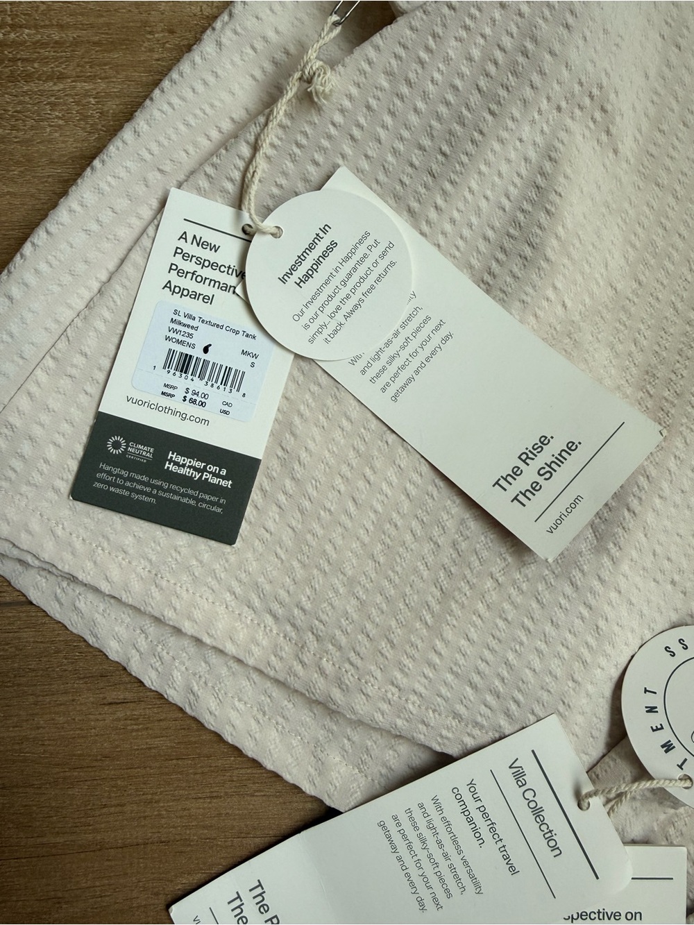 Vuori Lightweight Textured Villa Tank & Shorts Set - Light Beige - Picture 5 of 5